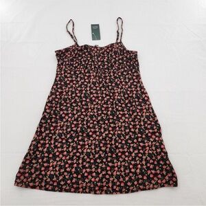 Wild Fable Womens Dress Size XL Black Spaghetti Sleeves Floral Midi Sundress